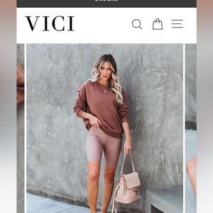 Taylin Ribbed Biker Shorts, Color Latte, Size Small